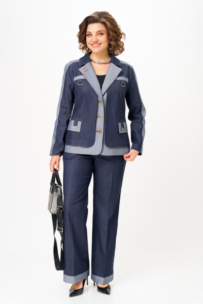 Брюки, жакет Aira Style 24239 синий - фото 3