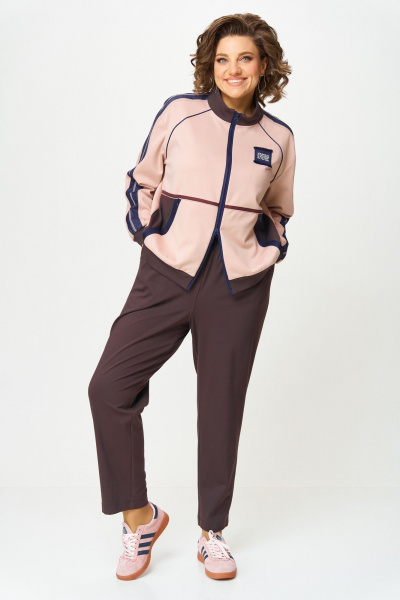 Брюки, бомбер Aira Style 24241 шоколад-пудра - фото 2