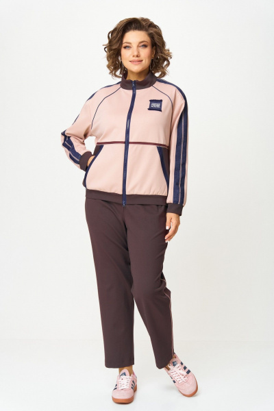 Брюки, бомбер Aira Style 24241 шоколад-пудра - фото 1