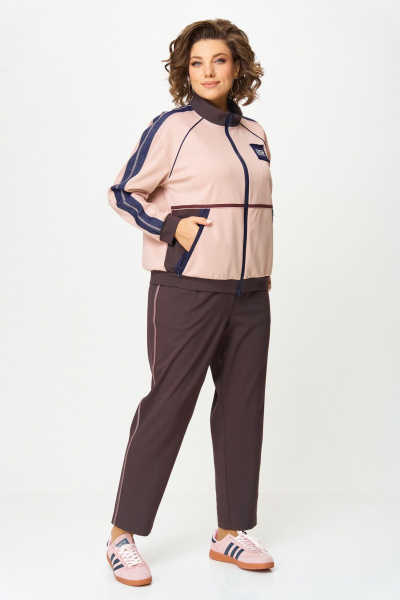 Брюки, бомбер Aira Style 24241 шоколад-пудра - фото 9