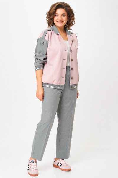Брюки, бомбер Aira Style 24231 серый-пудра - фото 14