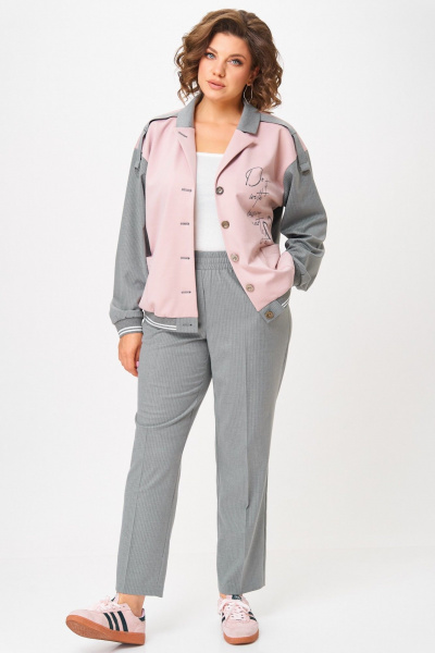 Брюки, бомбер Aira Style 24231 серый-пудра - фото 13