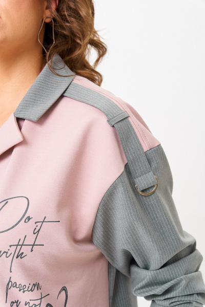 Брюки, бомбер Aira Style 24231 серый-пудра - фото 8