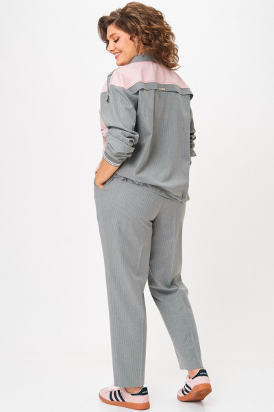 Брюки, бомбер Aira Style 24231 серый-пудра - фото 4