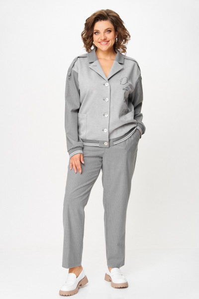 Брюки, бомбер Aira Style 24231 серый - фото 3