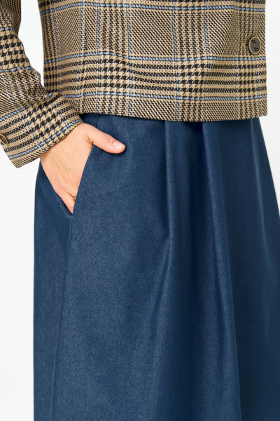 Жакет, юбка Aira Style 24-17А сине-бежевый - фото 5