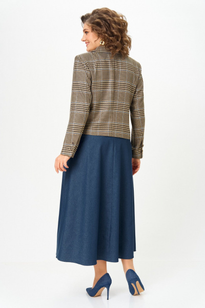 Жакет, юбка Aira Style 24-17А сине-бежевый - фото 3