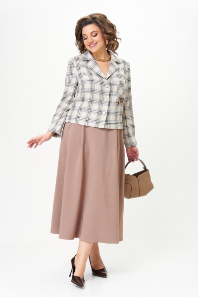 Жакет, юбка Aira Style 24-17А бежевый - фото 12