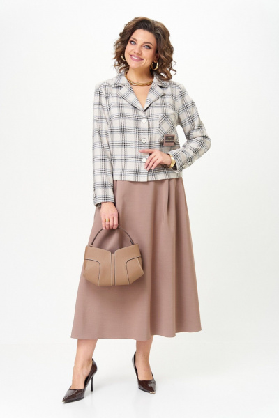 Жакет, юбка Aira Style 24-17А бежевый - фото 1