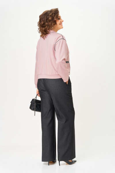 Брюки, кардиган Aira Style 24247 пудра-графит - фото 4