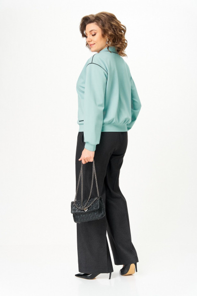 Брюки, кардиган Aira Style 24247 мята-графит - фото 10