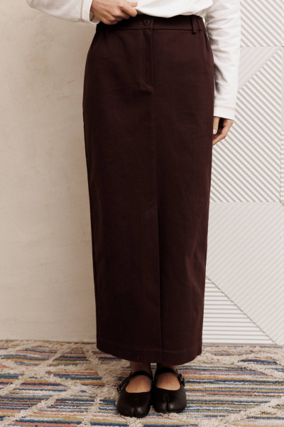 Юбка Gizart 35348/1 шоколадный джинс - фото 2