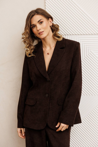 Брюки, жакет Gizart 5411 шоколад - фото 4