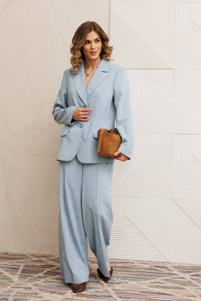 Брюки, жакет Gizart 5411 голубой - фото 7