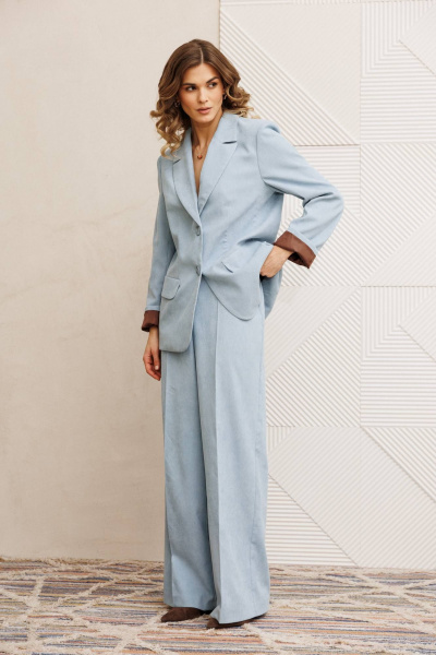 Брюки, жакет Gizart 5411 голубой - фото 1