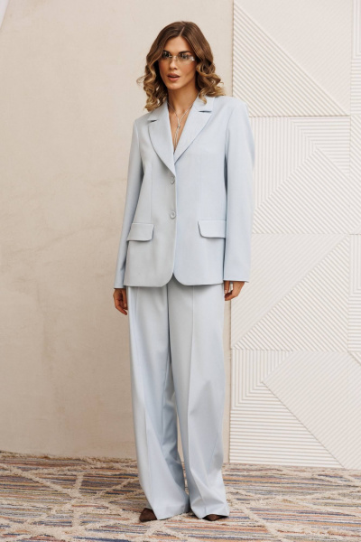 Брюки, жакет Gizart 5411/1 светло-голубой - фото 2