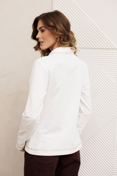 Джемпер, юбка Gizart 5425 молочный, шоколадный джинс - фото 6