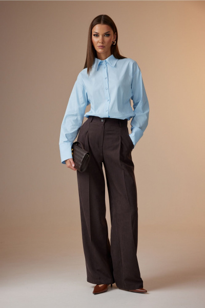 Брюки, жакет, рубашка N.O.W. 1633 коричневый - фото 4