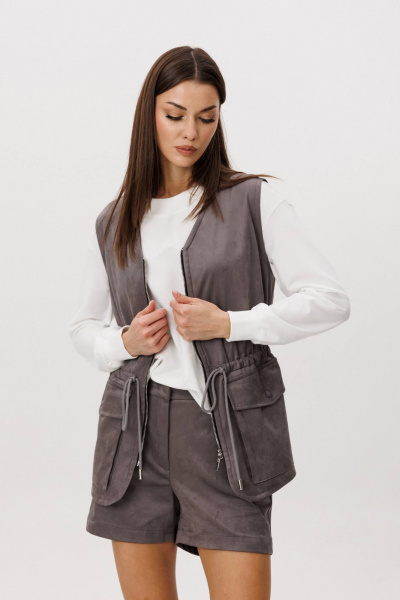 Джемпер, жилет, шорты Fantazia Mod 5231 дымчатый - фото 3