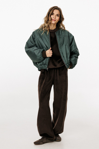 Куртка EOLA 3034 шоколад/т.изумруд - фото 4