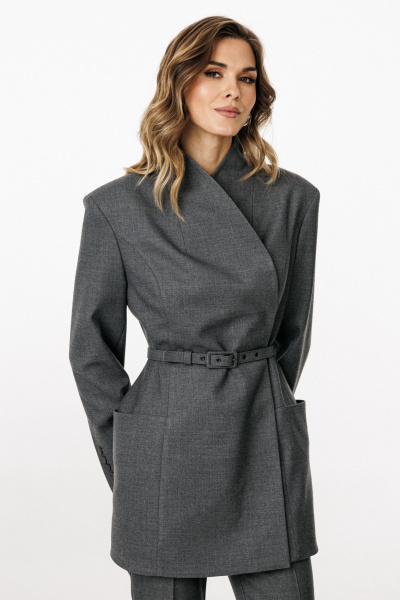 Жакет EOLA 3037 серый_меланж - фото 6