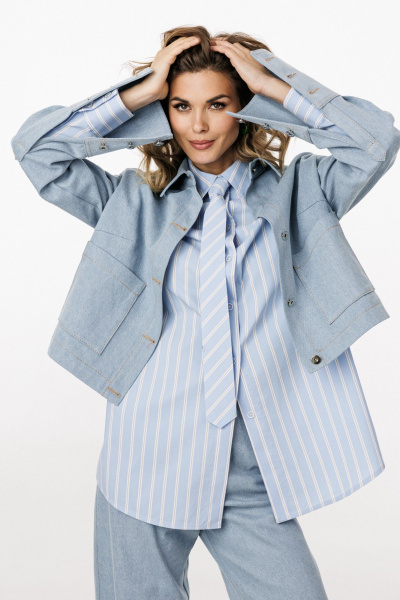 Блуза EOLA 3042.2 голубой - фото 11