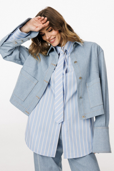 Блуза EOLA 3042.2 голубой - фото 10