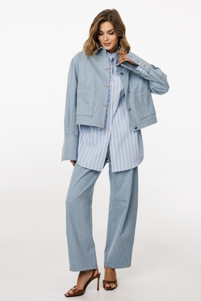 Блуза EOLA 3042.2 голубой - фото 5