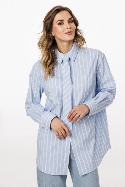 Блуза EOLA 3049 голубой_в_полоску - фото 10