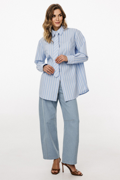 Блуза EOLA 3049 голубой_в_полоску - фото 7