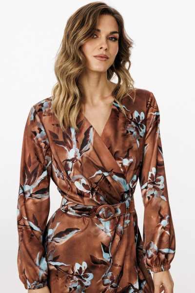 Платье EOLA 3053 коричневый/бирюза - фото 7