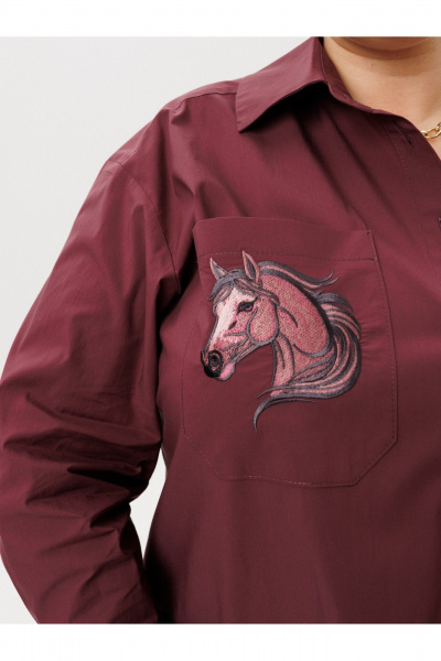 Рубашка AVA fashion М-167 бордовый - фото 11