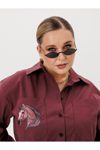 Рубашка AVA fashion М-167 бордовый - фото 6