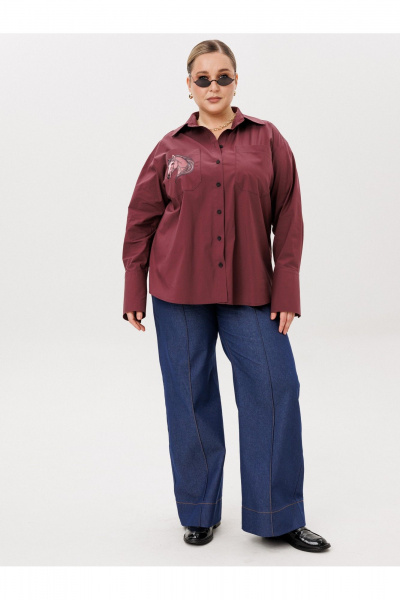 Рубашка AVA fashion М-167 бордовый - фото 1