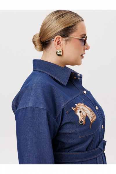 Платье AVA fashion М-174 синий - фото 6