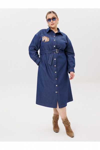 Платье AVA fashion М-174 синий - фото 1