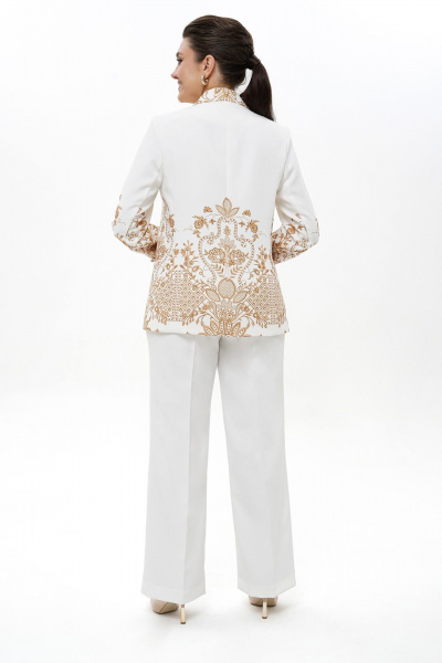 Брюки, жакет Alani Collection 2496 молоко-золото - фото 6
