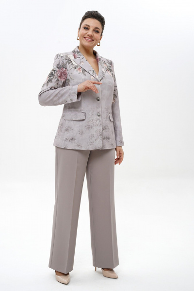 Брюки, жакет Alani Collection 2492 серый - фото 4