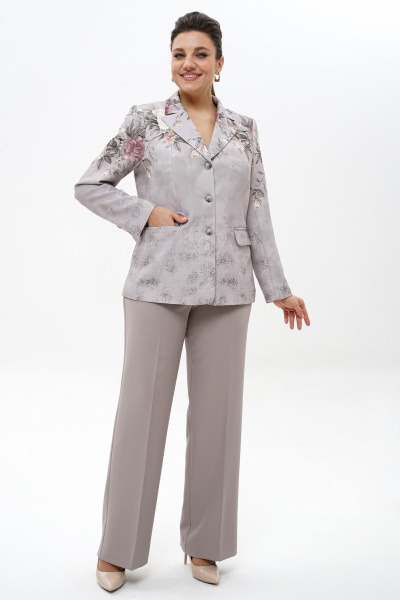 Брюки, жакет Alani Collection 2492 серый - фото 1