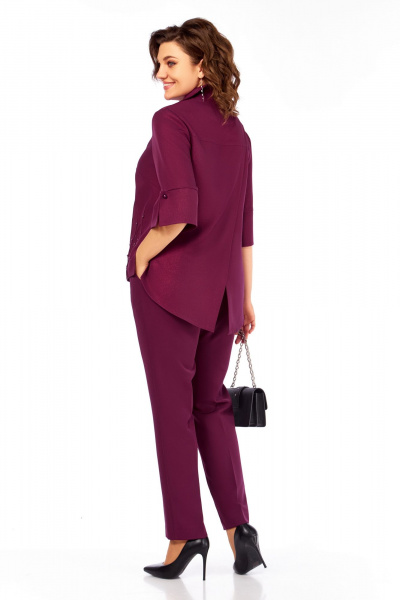 Блуза, брюки Ольга Стиль С-987 бургунди - фото 8