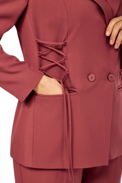 Брюки, жакет Ольга Стиль С-998 приглушенный-коралловый - фото 7