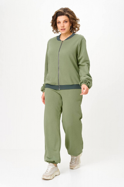 Брюки, джемпер Anastasia 1317 олива - фото 4