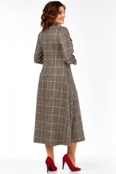 Платье Celentano lite 5077 серая_клетка - фото 6