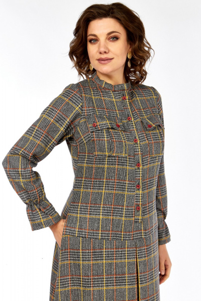 Платье Celentano lite 5077 серая_клетка - фото 5