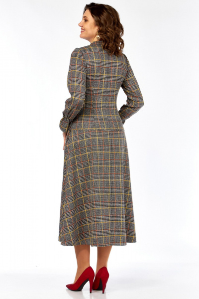 Платье Celentano lite 5077 серая_клетка - фото 4