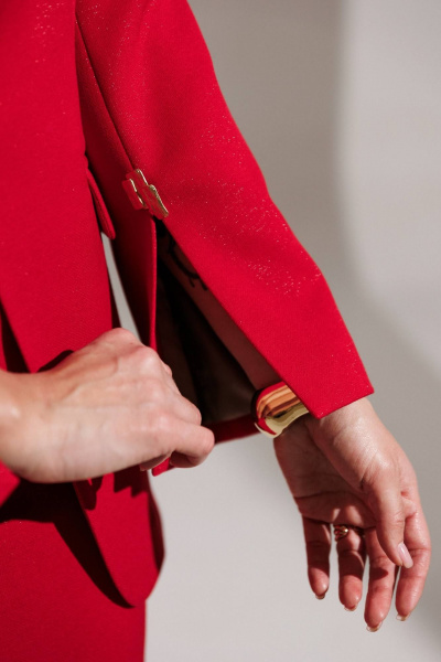 Жакет, платье Мода Юрс 26-2959 красный - фото 5