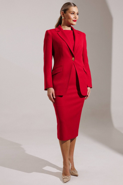 Жакет, платье Мода Юрс 26-2959 красный - фото 1