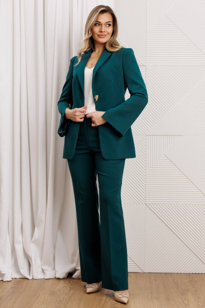 Брюки, жакет Мода Юрс 26-2960 темная_бирюза - фото 5