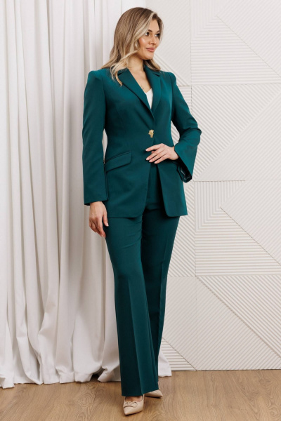 Брюки, жакет Мода Юрс 26-2960 темная_бирюза - фото 2