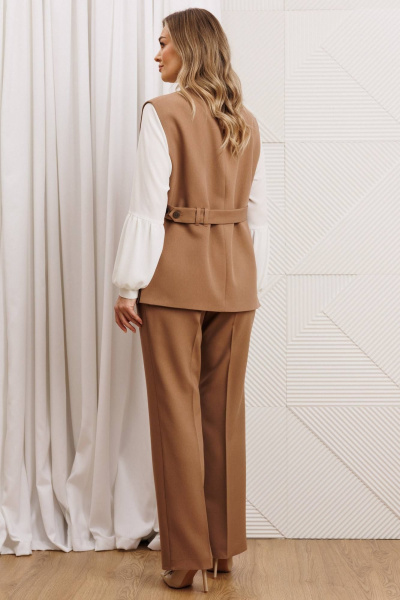 Брюки, жилет Мода Юрс 26-2961 кэмел - фото 6